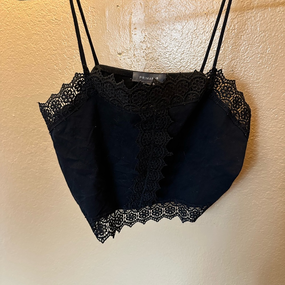 Primark Black Asymmetrical Embellished Camisole